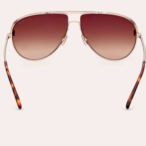 Tom Ford Theo 60mm Gradient Pilot Sunglasses Rose Gold MSPR $ 550.00 - Picture 5 of 8
